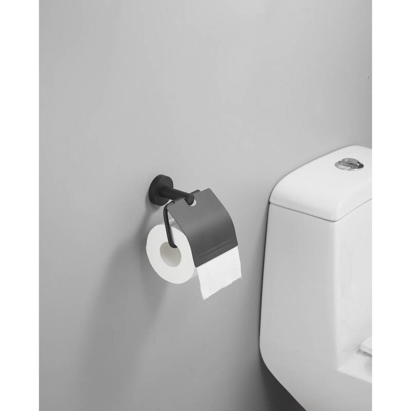 Luxe Matte Black Toilet Paper Holder